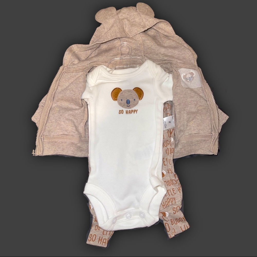 Infant size preemie 3 piece koala set